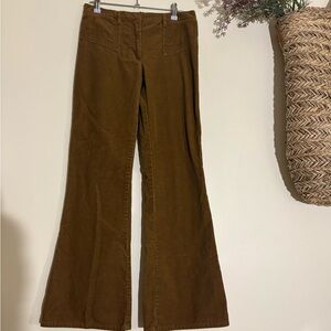 Brown Midrise Corduroy Flare Pants waist 28/32 length